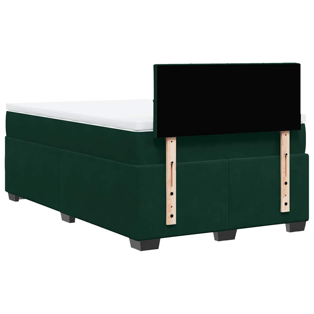 Giroletto a Molle con Materasso Verde Scuro 120x200 cm Velluto