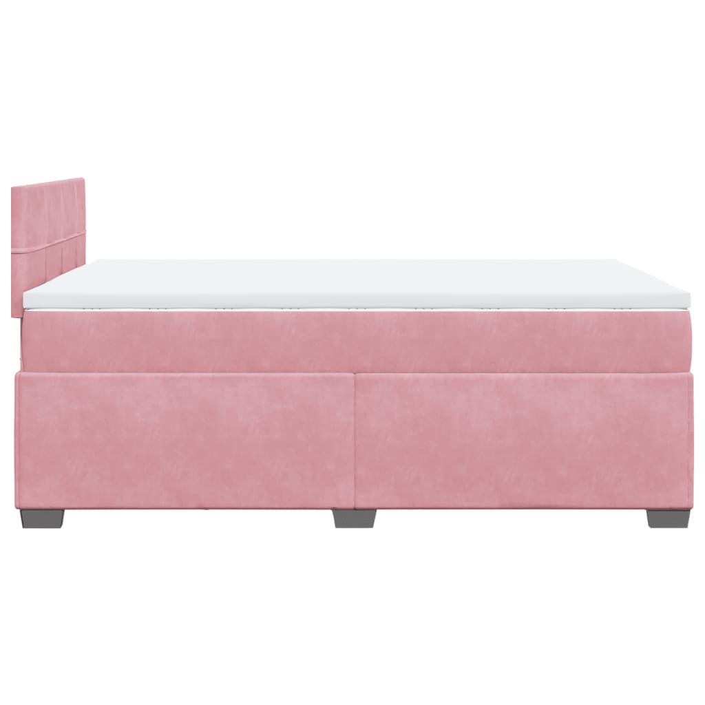 Giroletto a Molle con Materasso Rosa 120x200 cm in Velluto | homemem39