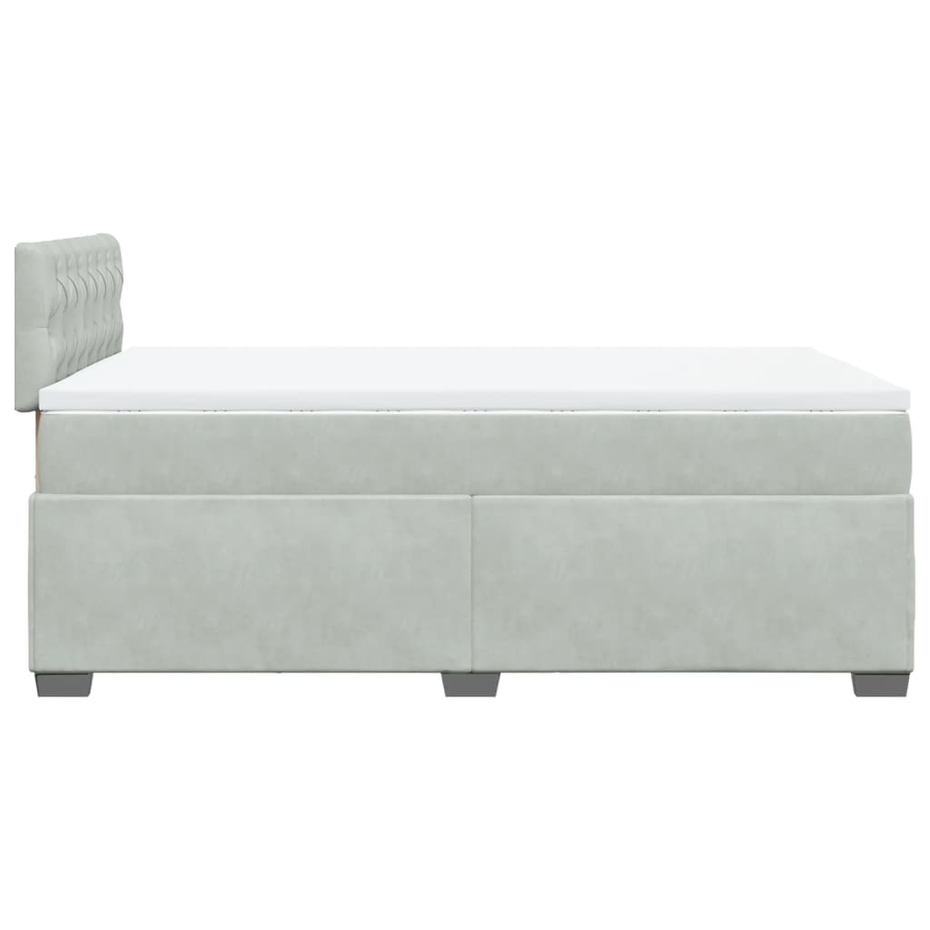 Giroletto a Molle con Materasso Grigio Chiaro 120x200cm Velluto | homemem39