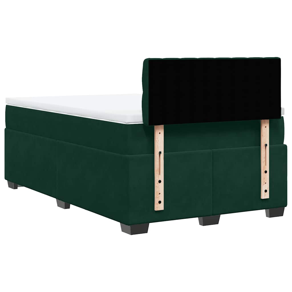 Giroletto a Molle con Materasso Verde Scuro 120x200 cm Velluto
