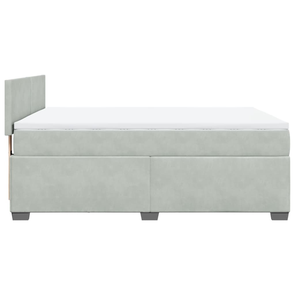 Giroletto a Molle con Materasso Grigio Chiaro 140x190cm Velluto | homemem39