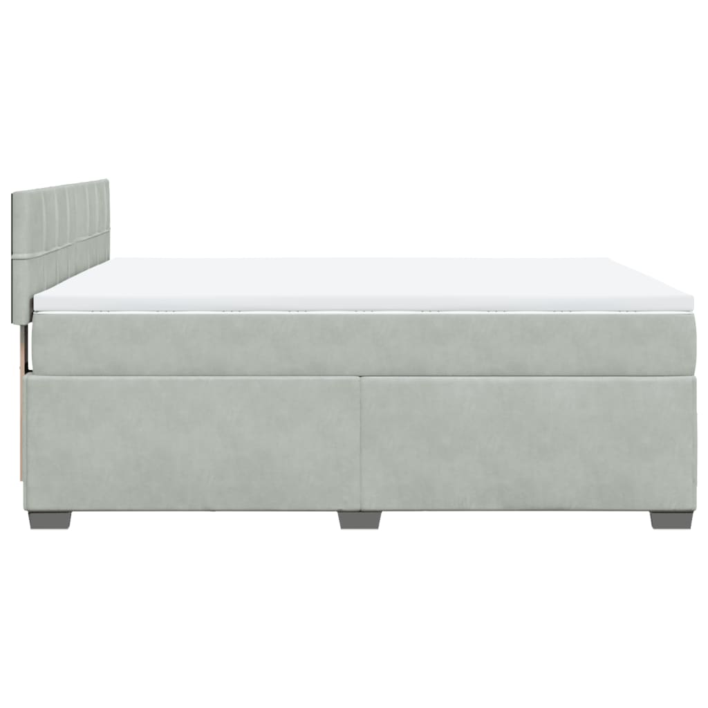 Giroletto a Molle con Materasso Grigio Chiaro 140x190cm Velluto | homemem39