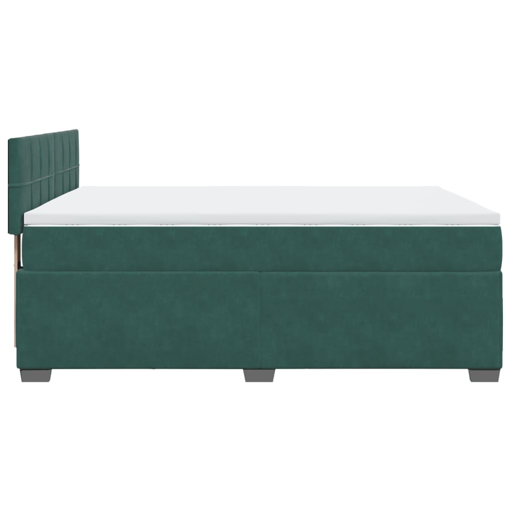 Giroletto a Molle con Materasso Verde Scuro 140x190 cm Velluto | homemem39