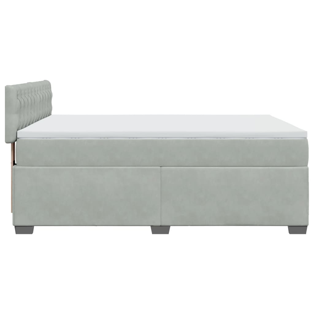 Giroletto a Molle con Materasso Grigio Chiaro 140x190cm Velluto | homemem39