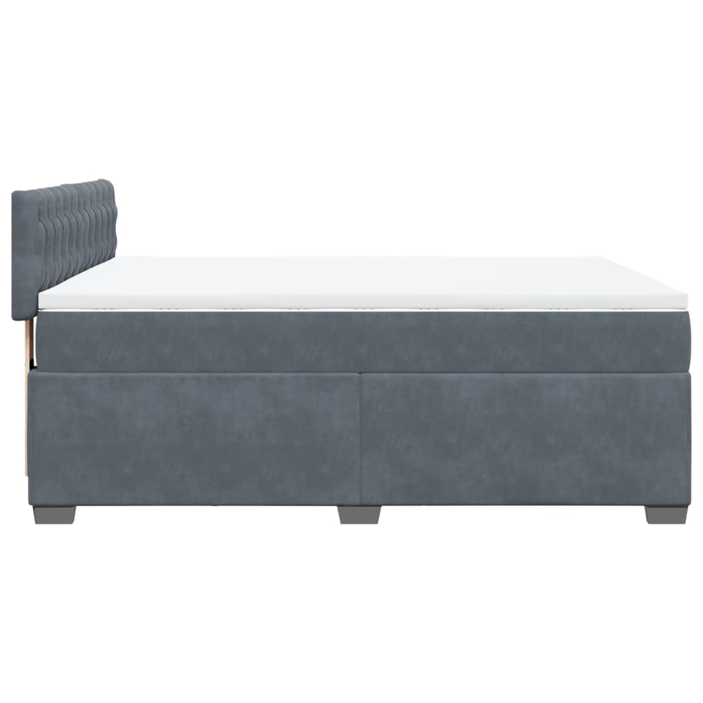Giroletto a Molle con Materasso Grigio Scuro 140x190 cm Velluto | homemem39