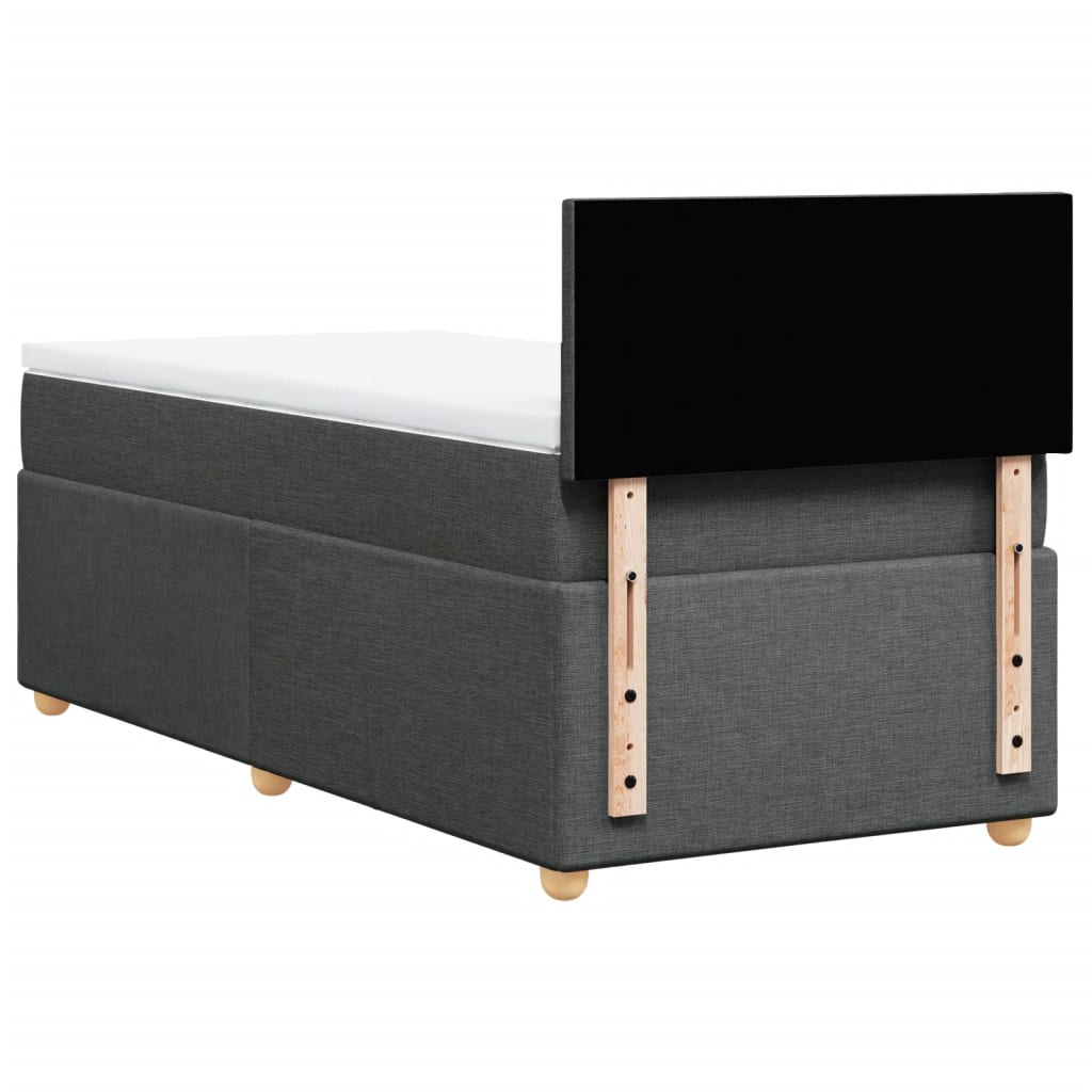 Giroletto a Molle con Materasso Grigio Scuro 90x190 cm Tessuto