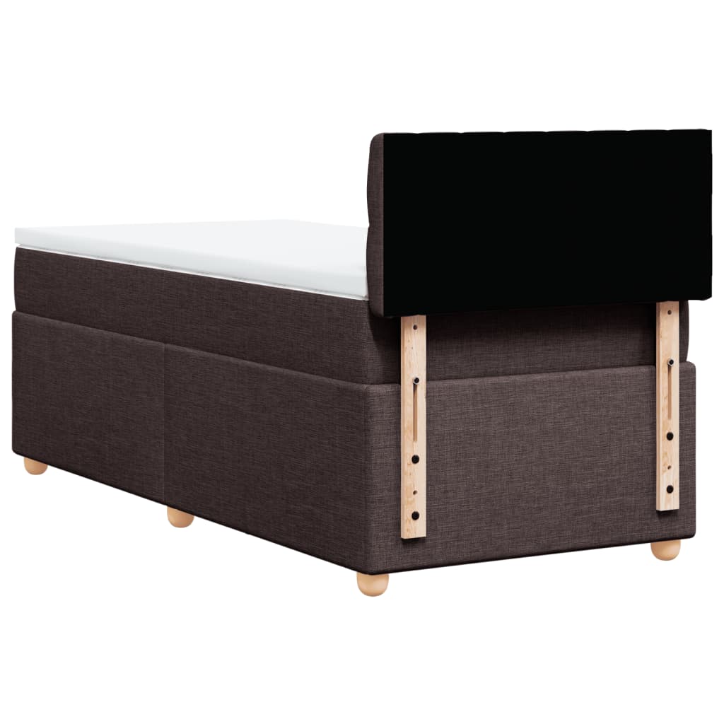 Giroletto a Molle con Materasso Marrone Scuro 90x190cm Tessuto