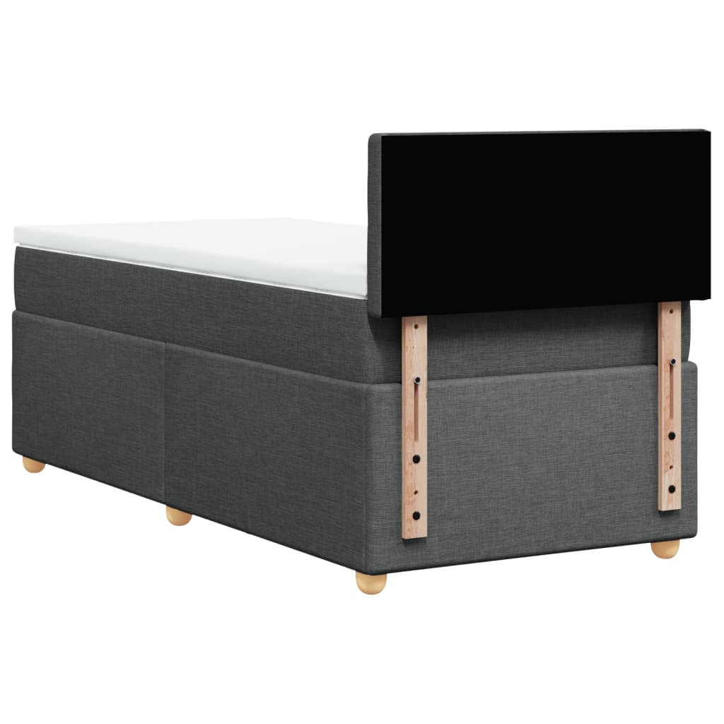 Giroletto a Molle con Materasso Grigio Scuro 90x190 cm Tessuto