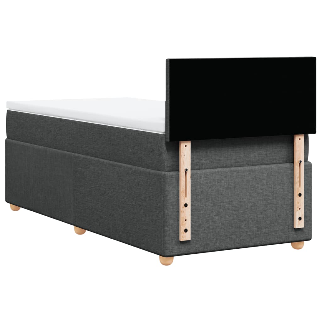 Giroletto a Molle con Materasso Grigio Scuro 100x200 cm Tessuto