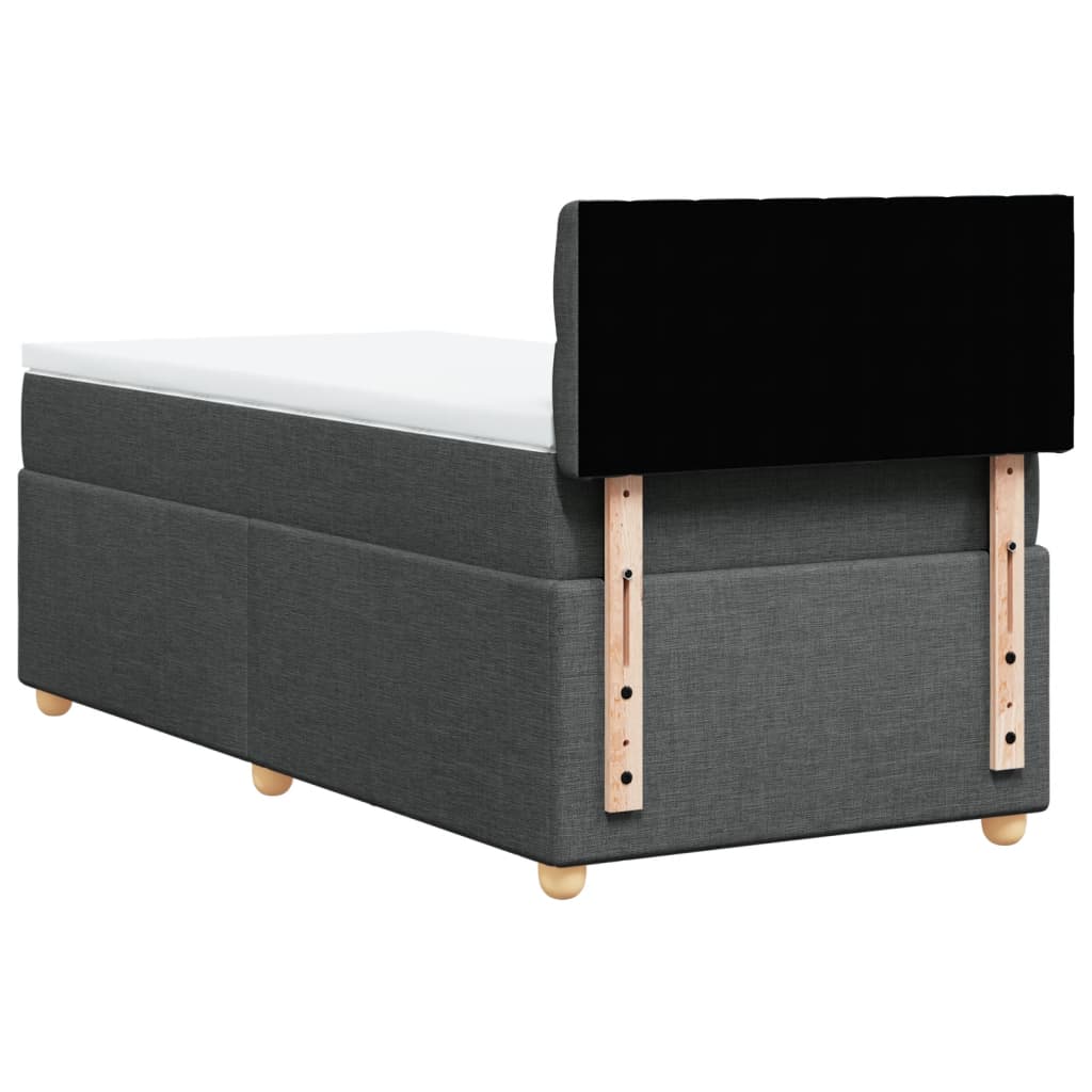 Giroletto a Molle con Materasso Grigio Scuro 100x200 cm Tessuto