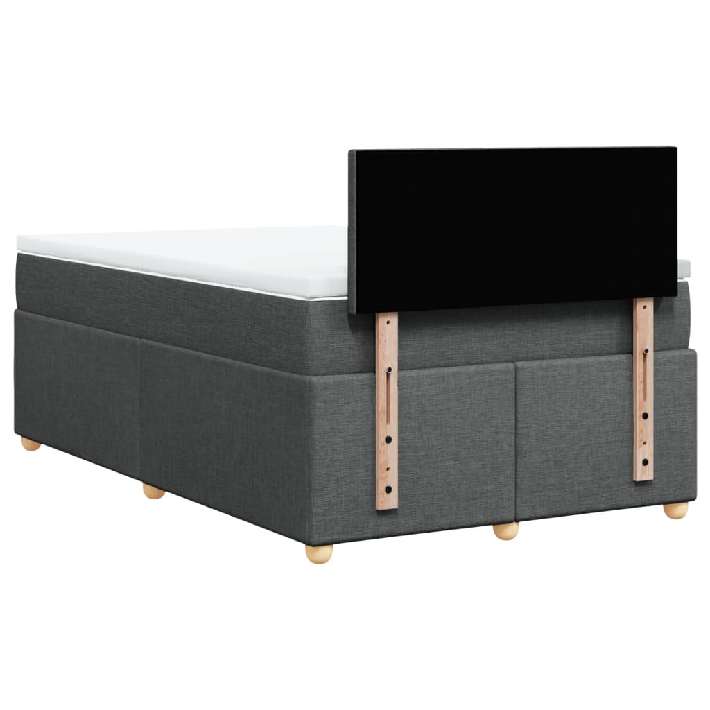 Giroletto a Molle con Materasso Grigio Scuro 120x190cm Tessuto