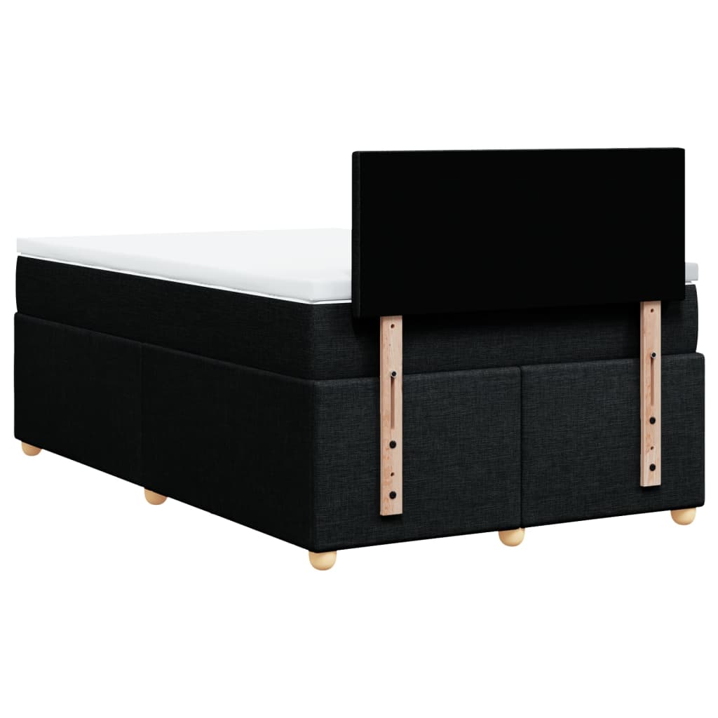 Giroletto a Molle con Materasso Nero 120x190 cm in Tessuto