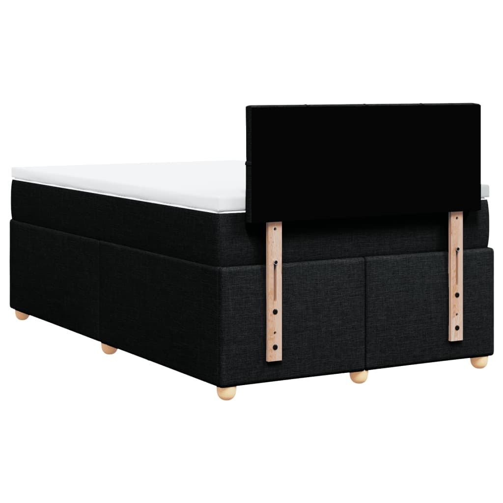 Giroletto a Molle con Materasso Nero 120x190 cm in Tessuto