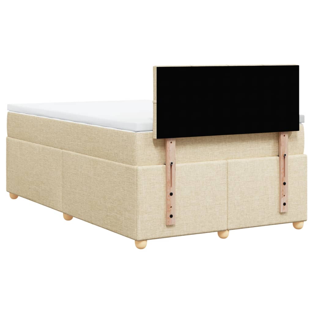 Giroletto a Molle con Materasso Crema 120x190 cm in Tessuto | homemem39