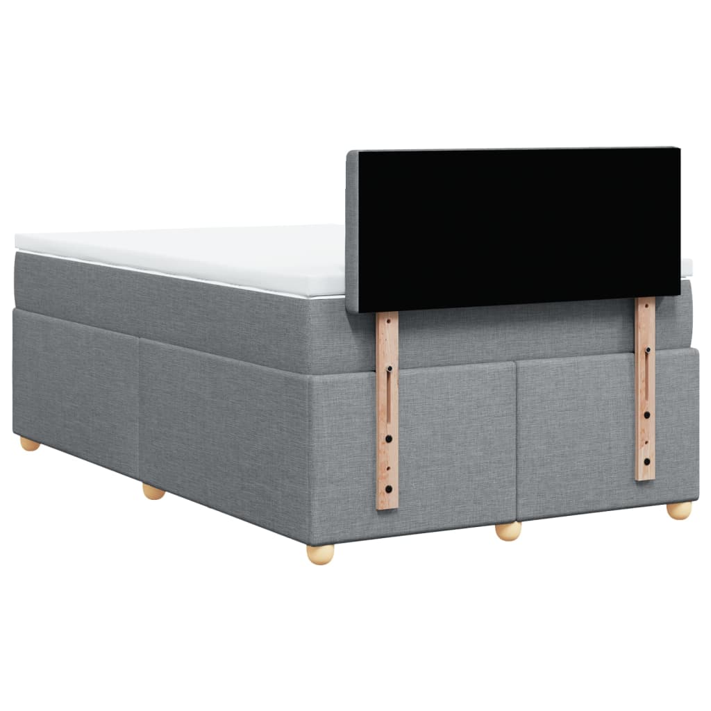 Giroletto a Molle con Materasso Grigio Chiaro 120x190cm Tessuto