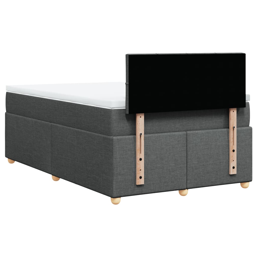 Giroletto a Molle con Materasso Grigio Scuro 120x200 cm Tessuto