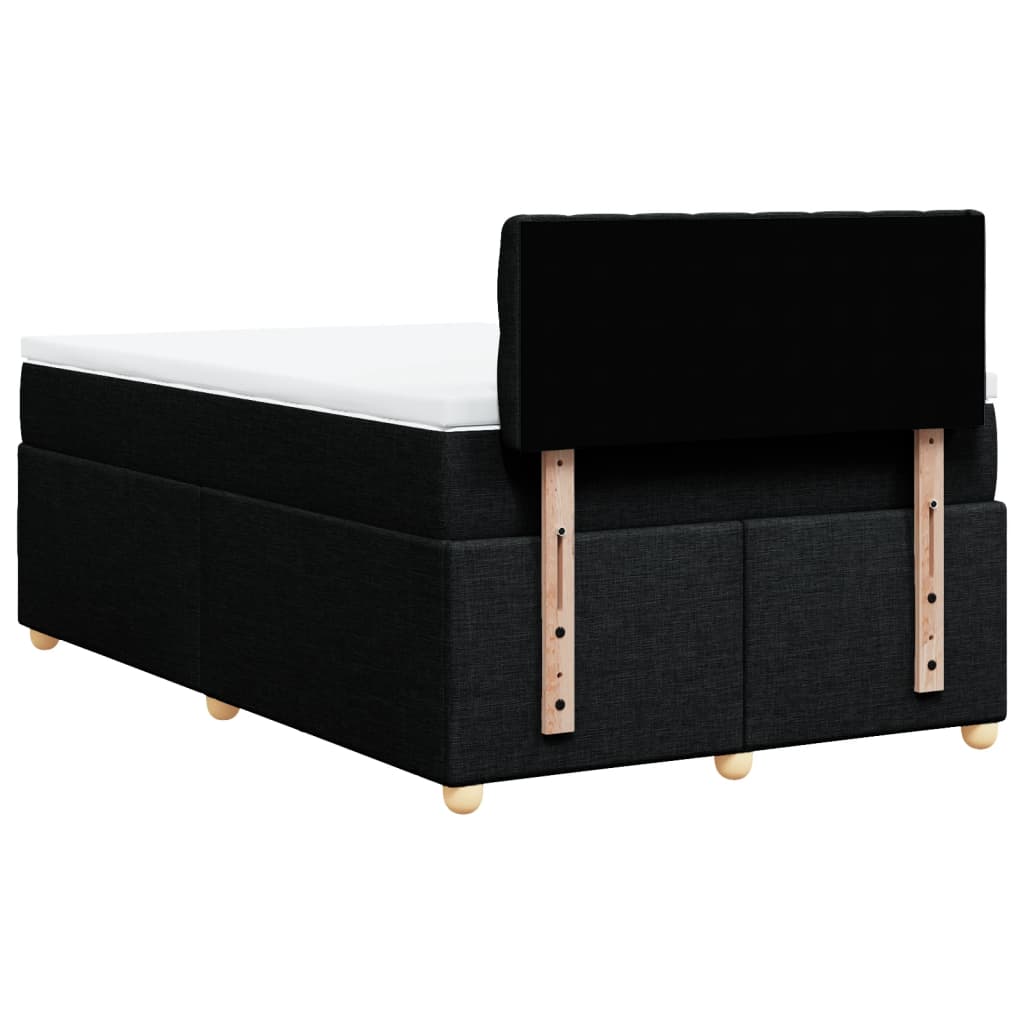 Giroletto a Molle con Materasso Nero 120x200 cm in Tessuto | homemem39