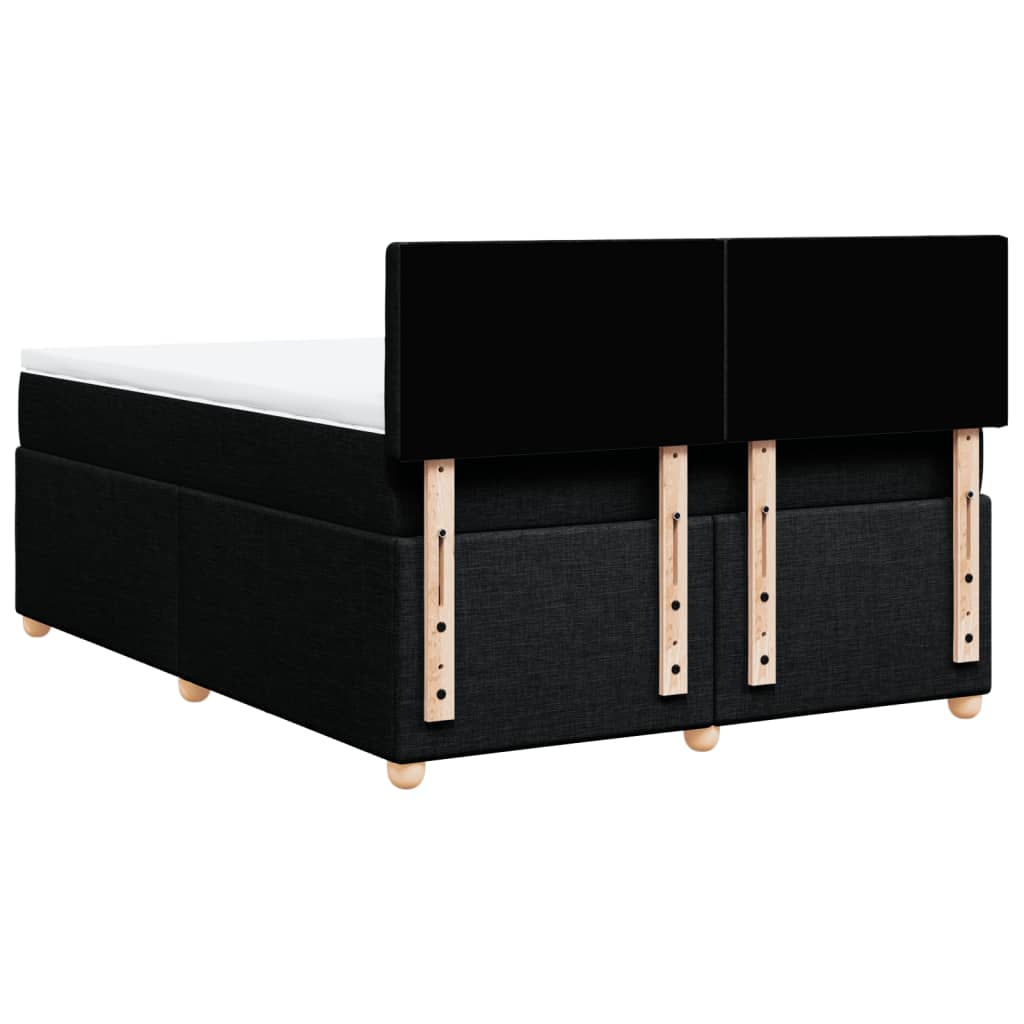 Giroletto a Molle con Materasso Nero 140x200 cm in Tessuto