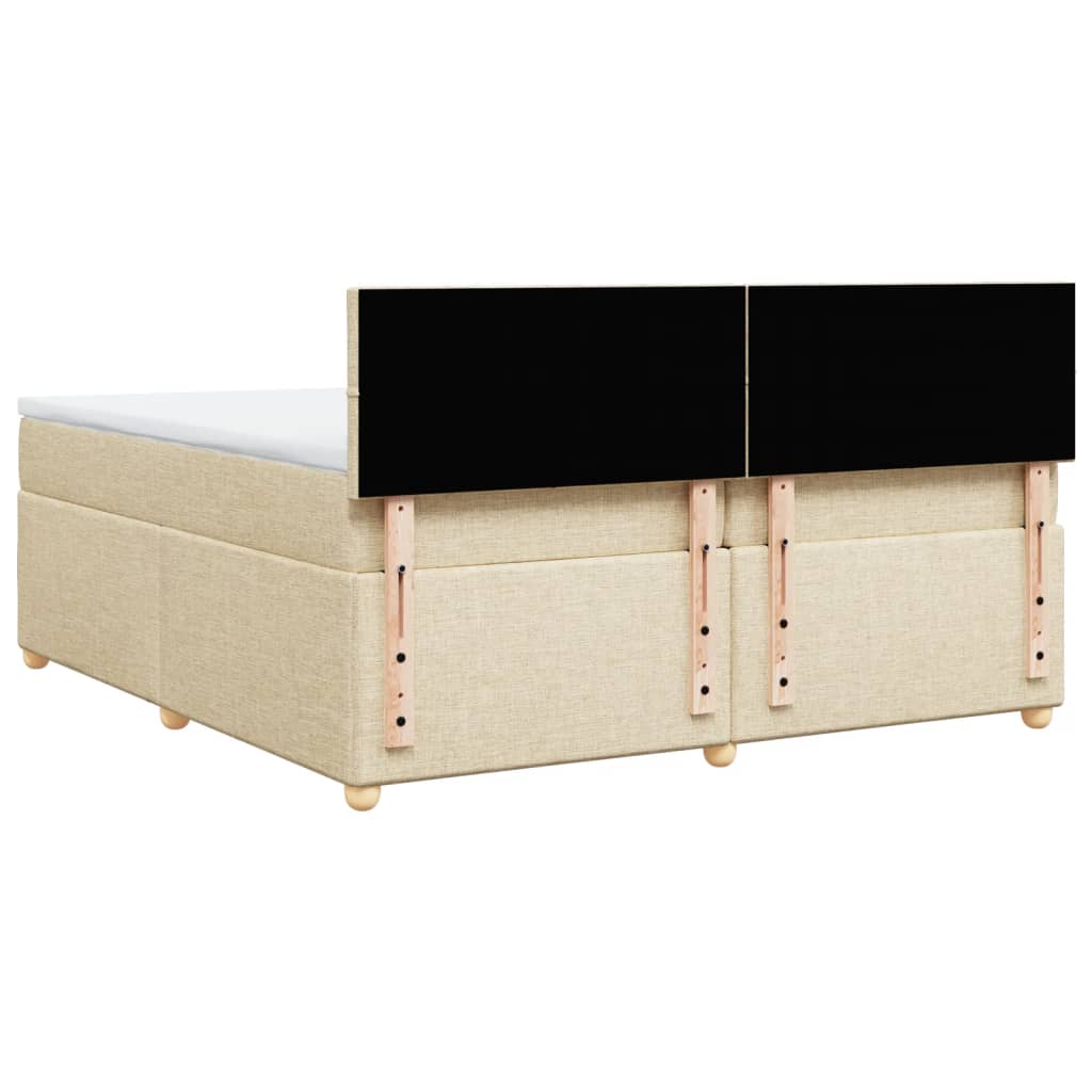 Giroletto a Molle con Materasso Crema 200x200 cm in Tessuto