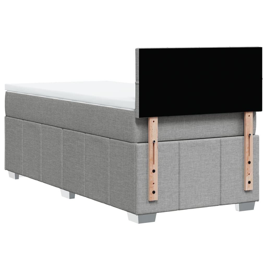 Giroletto a Molle con Materasso Grigio Chiaro 80x200 cm Tessuto
