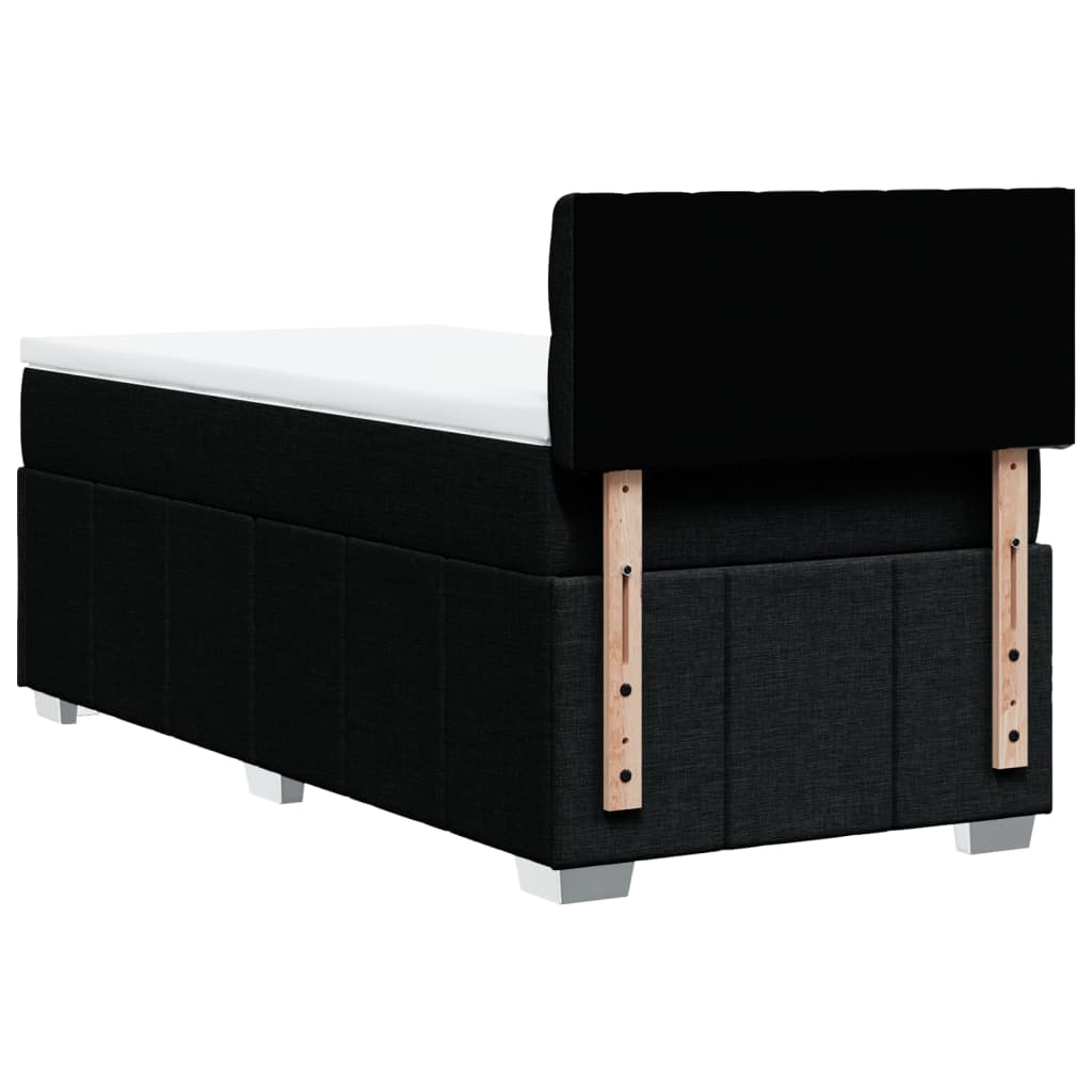 Giroletto a Molle con Materasso Nero 90x200 cm in Tessuto | homemem39