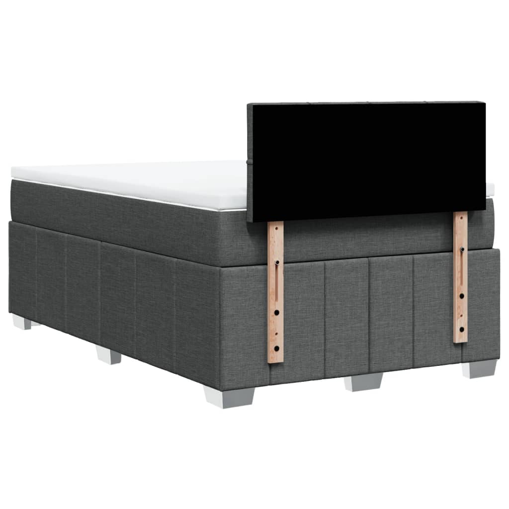 Giroletto a Molle con Materasso Grigio Scuro 120x190cm Tessuto