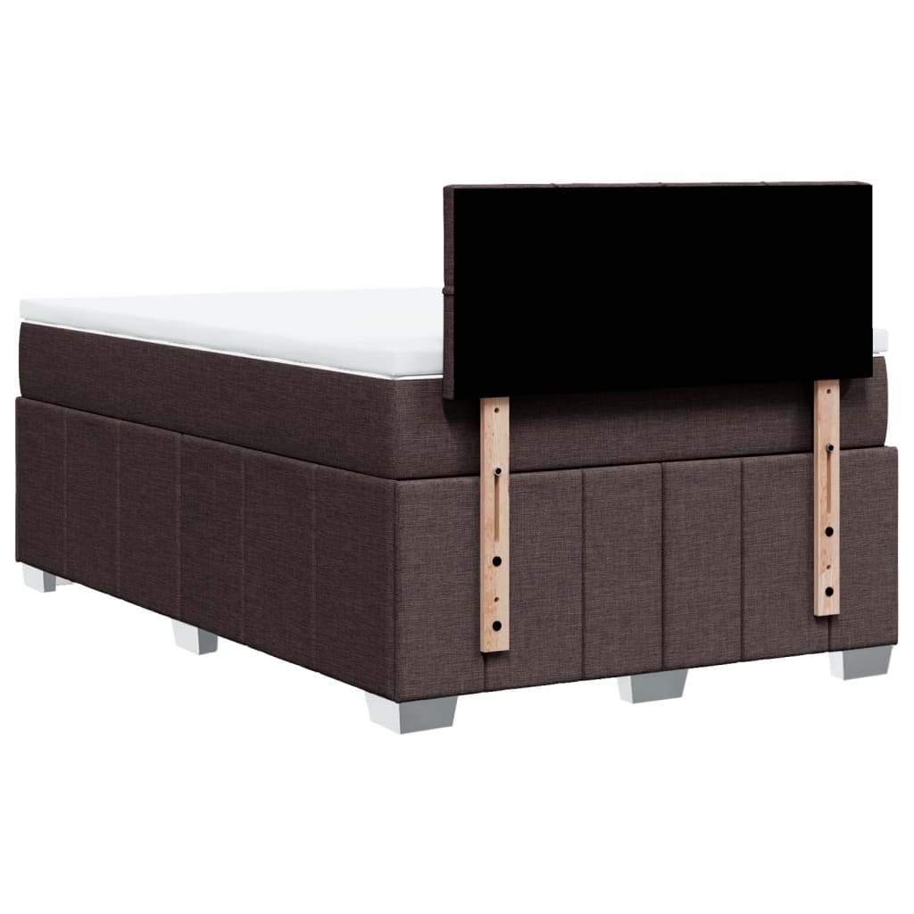 Giroletto a Molle con Materasso Marrone Scuro 120x190cm Tessuto