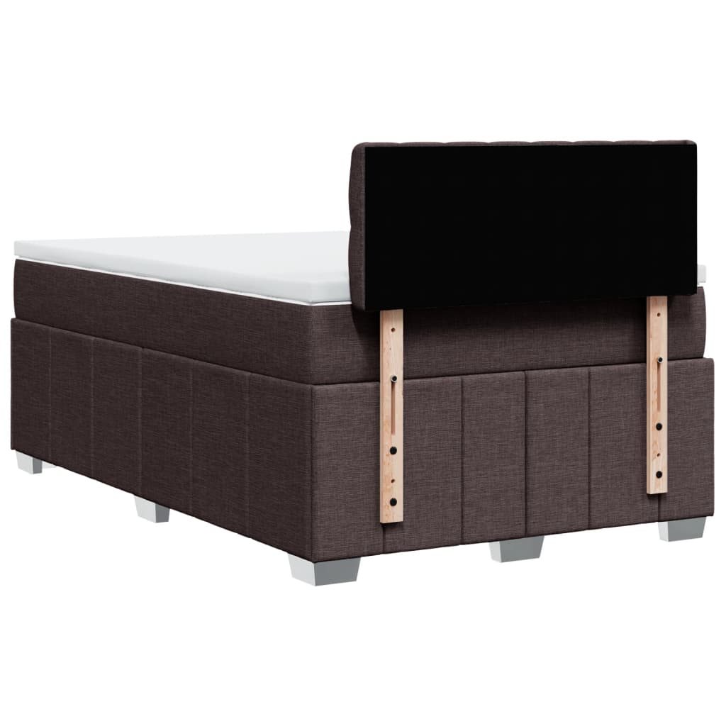 Giroletto a Molle con Materasso Marrone Scuro 120x190cm Tessuto
