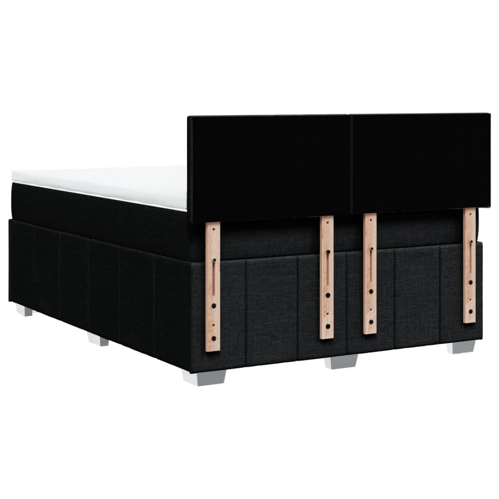 Giroletto a Molle con Materasso Nero 140x190 cm in Tessuto