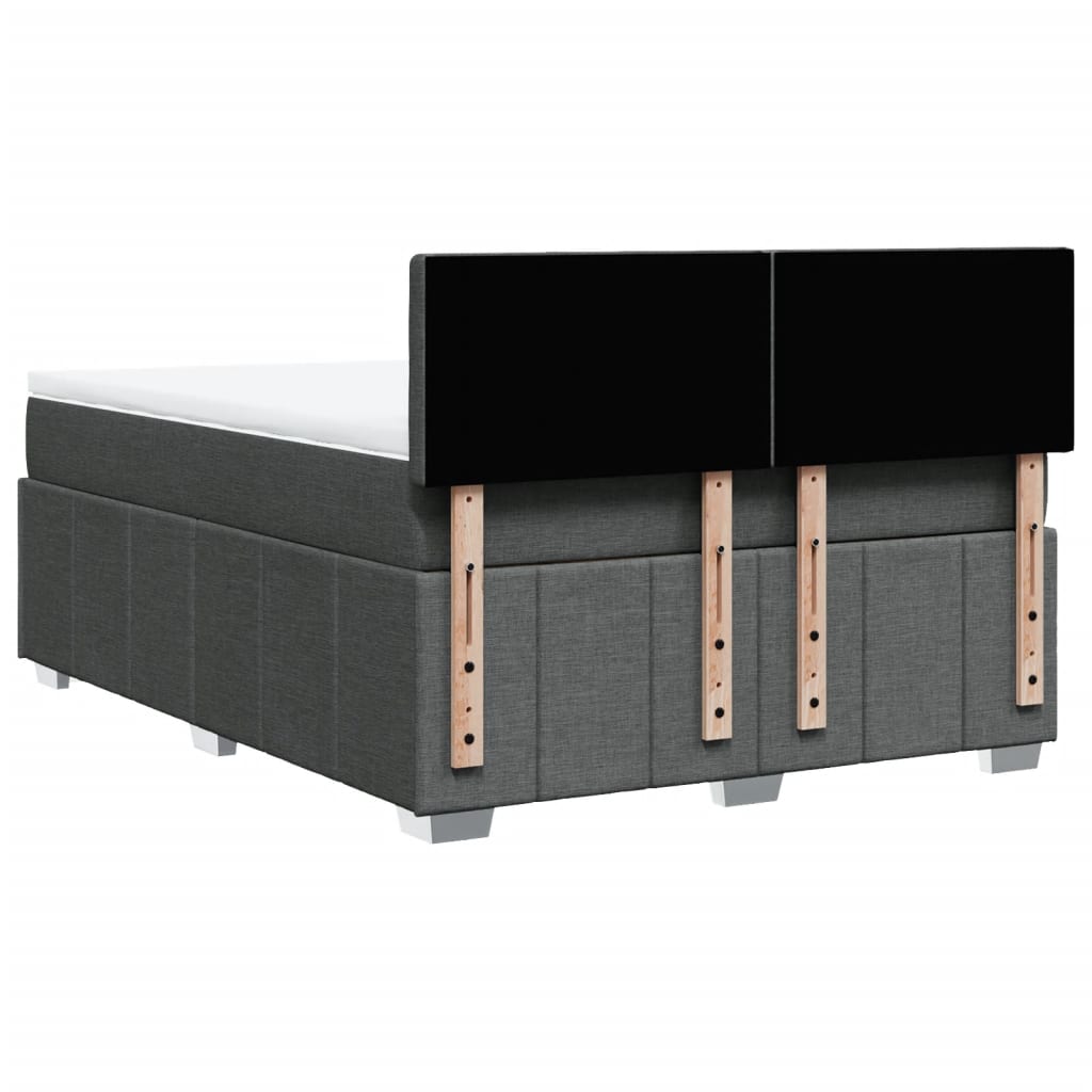 Giroletto a Molle con Materasso Grigio Scuro 140x190 cm Tessuto
