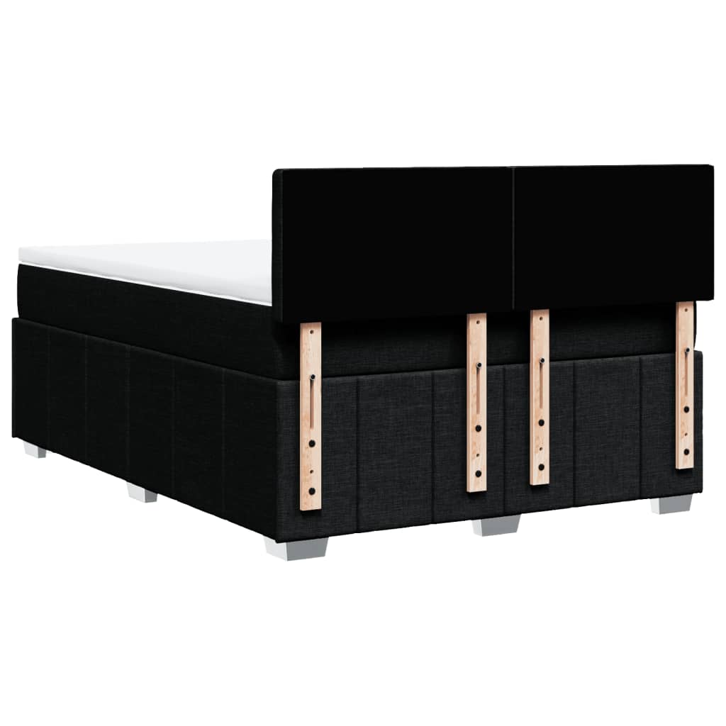 Giroletto a Molle con Materasso Nero 140x190 cm in Tessuto