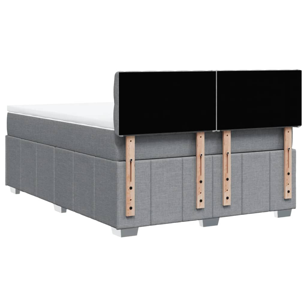 Giroletto a Molle con Materasso Grigio Chiaro 140x200cm Tessuto