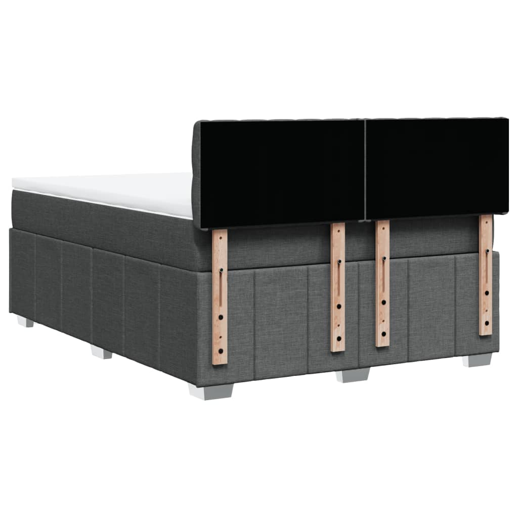 Giroletto a Molle con Materasso Grigio Scuro 140x200cm Tessuto
