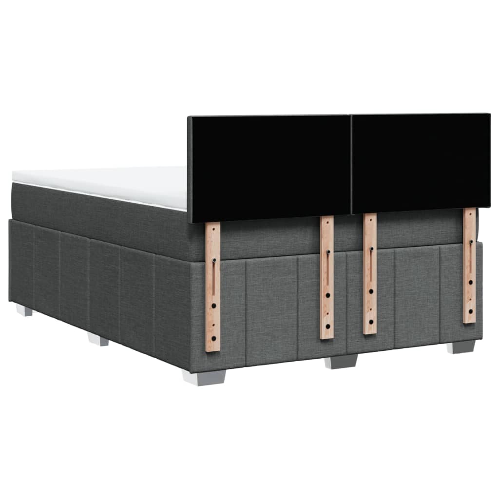 Giroletto a Molle con Materasso Grigio Scuro 160x200 cm Tessuto