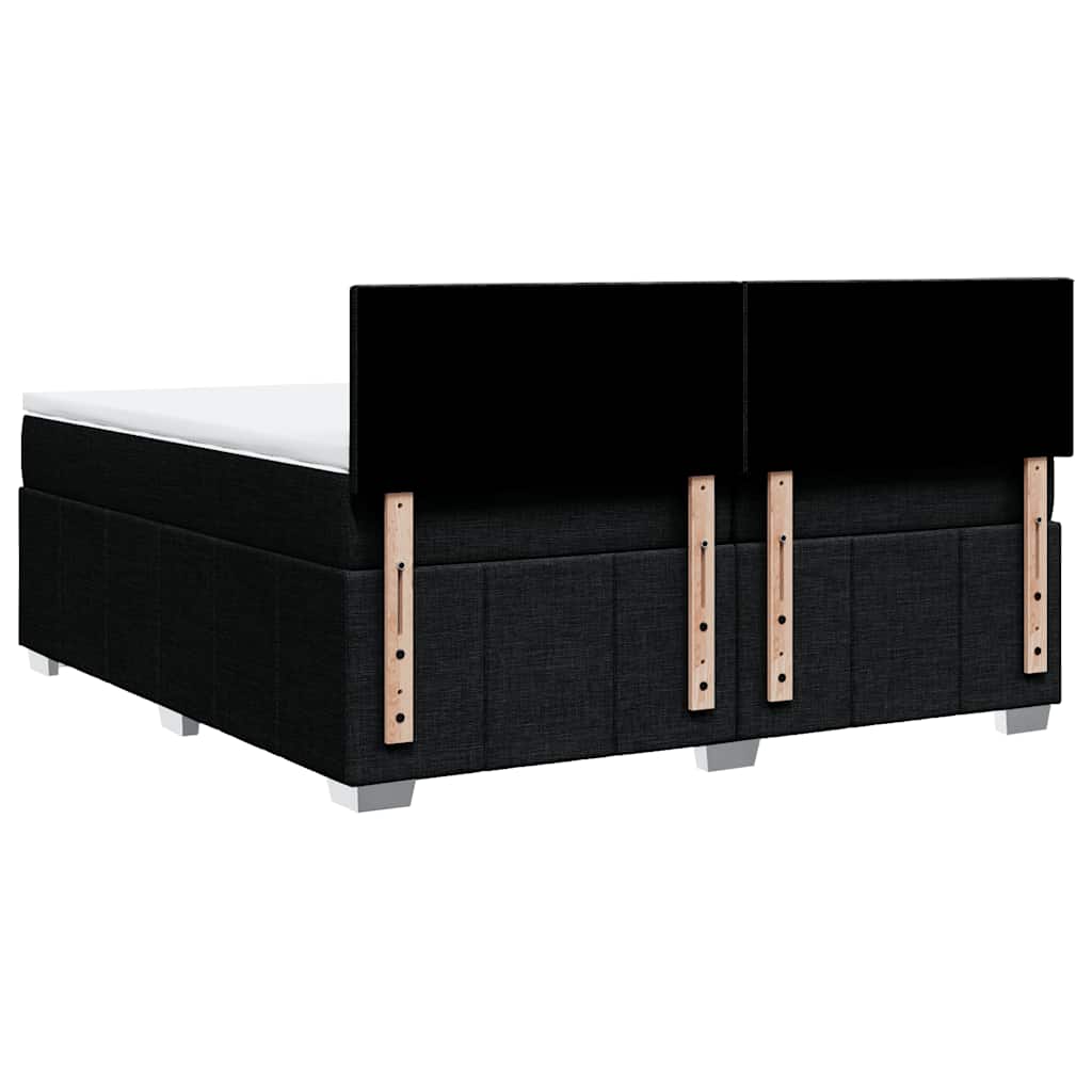 Giroletto a Molle con Materasso Nero 200x200 cm in Tessuto