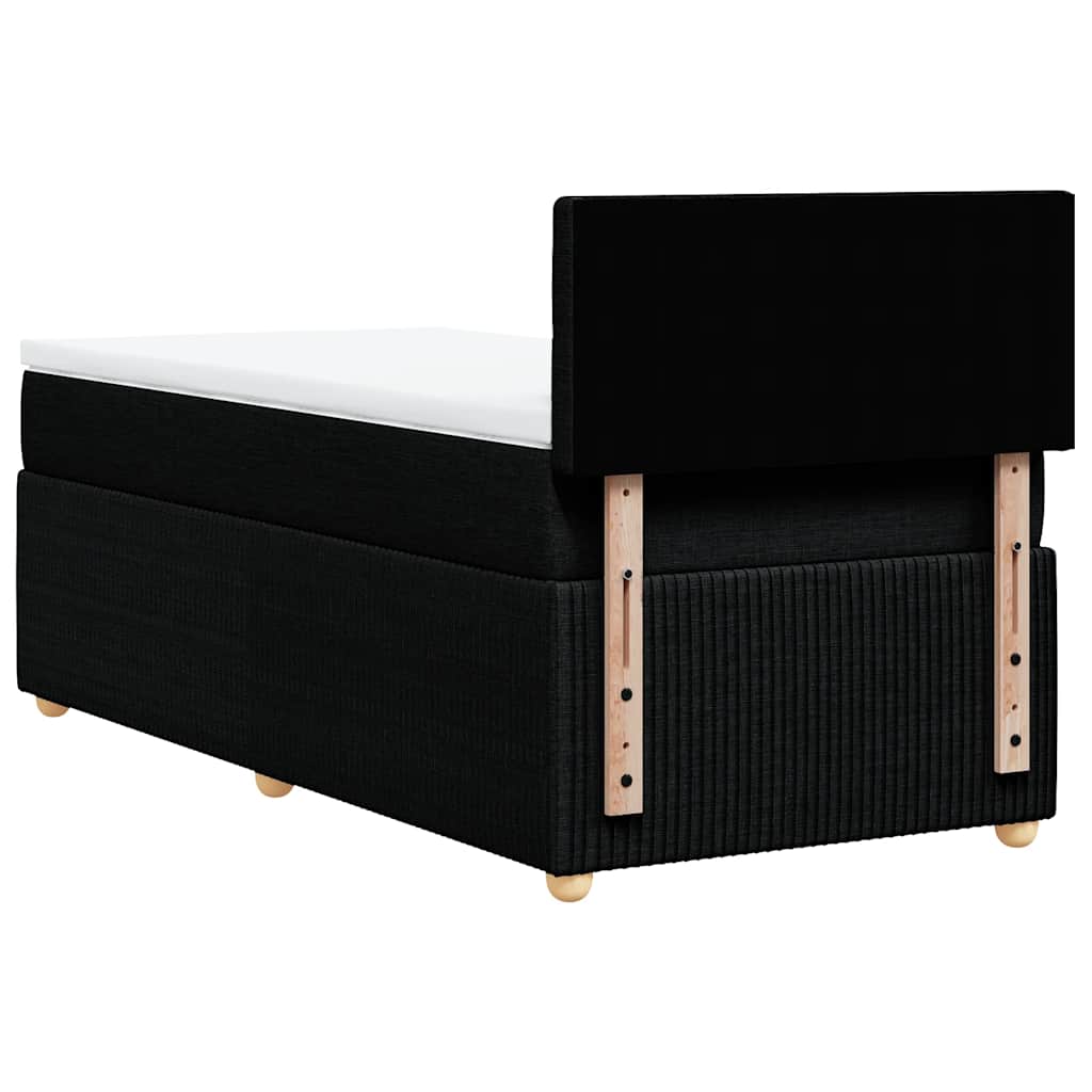 Giroletto a Molle con Materasso Nero 90x190 cm in Tessuto | homemem39