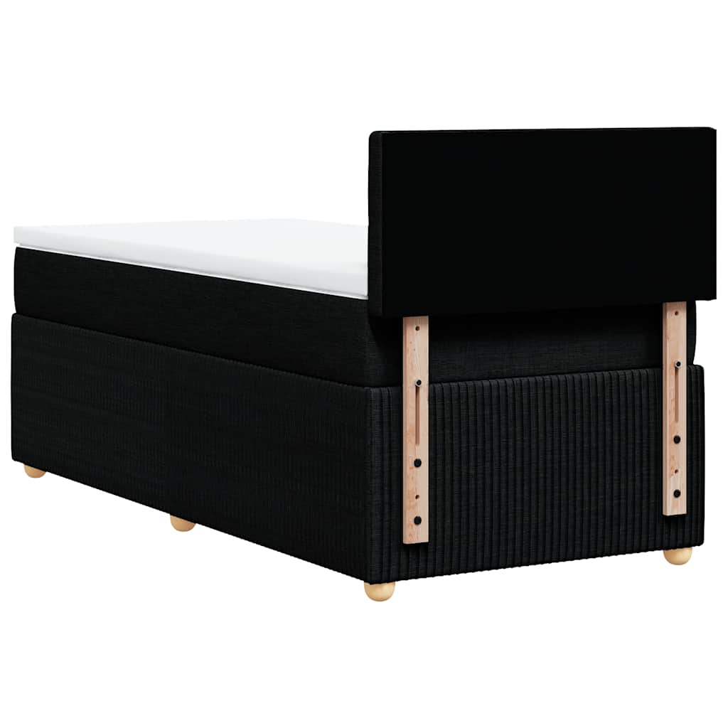 Giroletto a Molle con Materasso Nero 90x200 cm in Tessuto