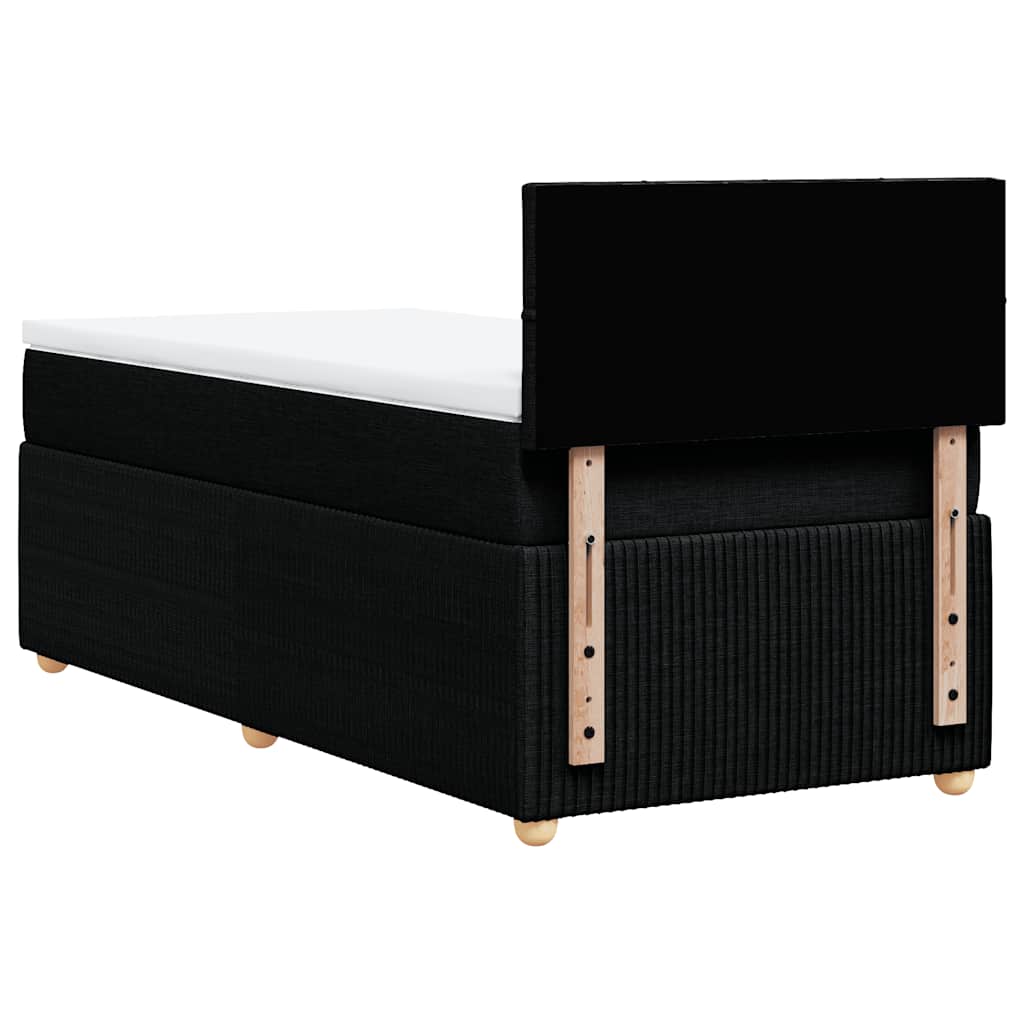 Giroletto a Molle con Materasso Nero 100x200 cm in Tessuto