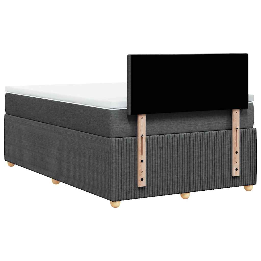 Giroletto a Molle con Materasso Grigio Scuro 120x190cm Tessuto