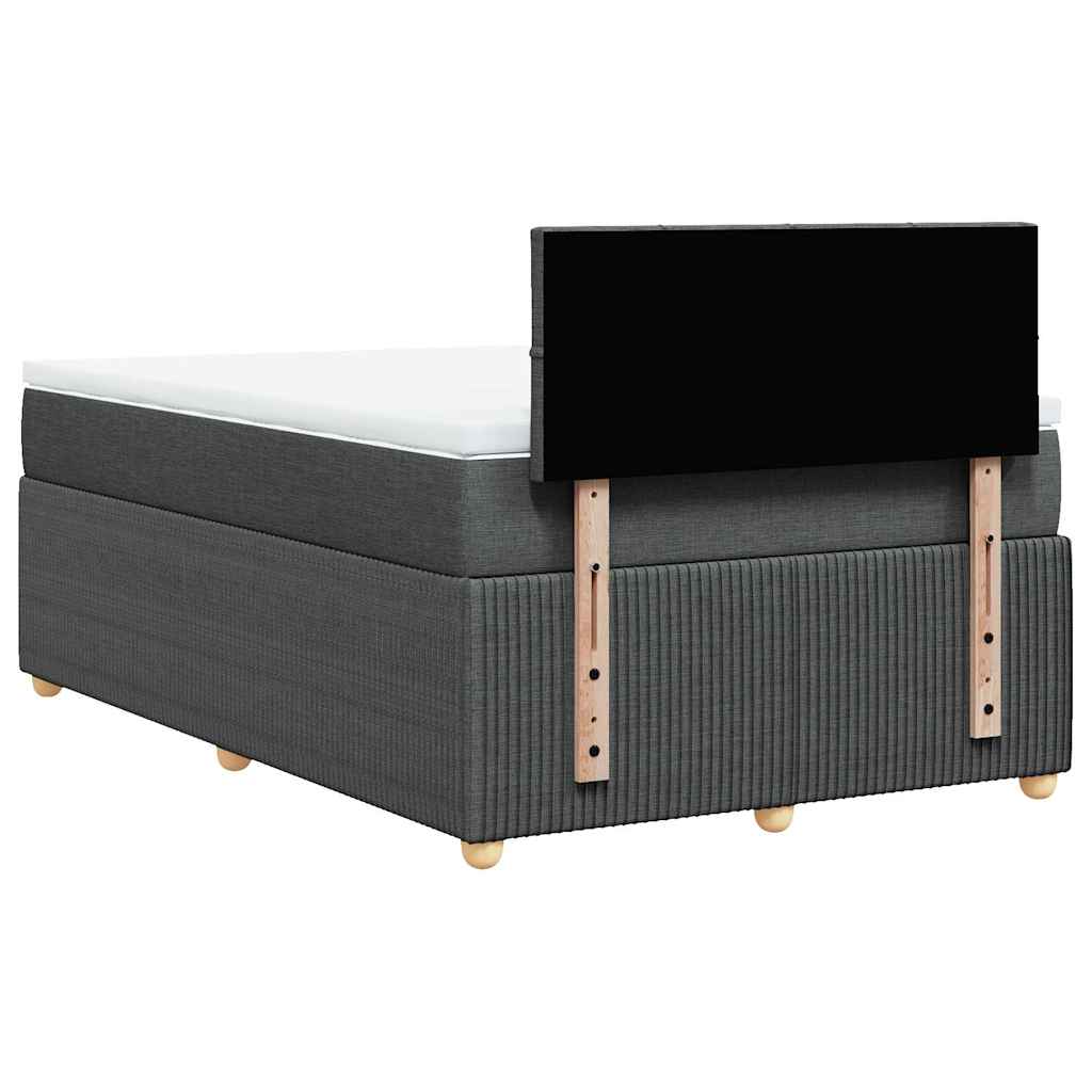 Giroletto a Molle con Materasso Grigio Scuro 120x190cm Tessuto