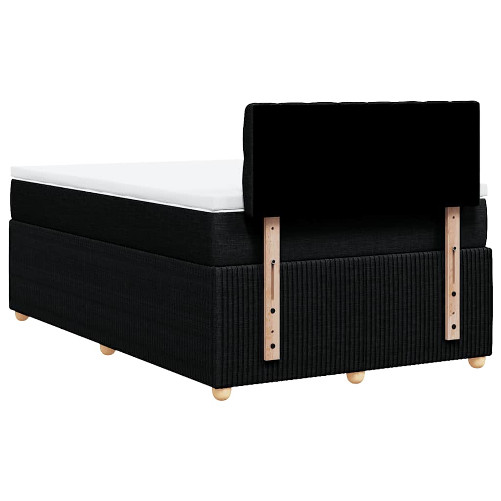 Giroletto a Molle con Materasso Nero 120x190 cm in Tessuto