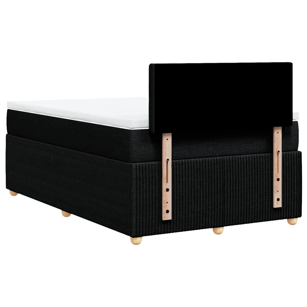 Giroletto a Molle con Materasso Nero 120x190 cm in Tessuto