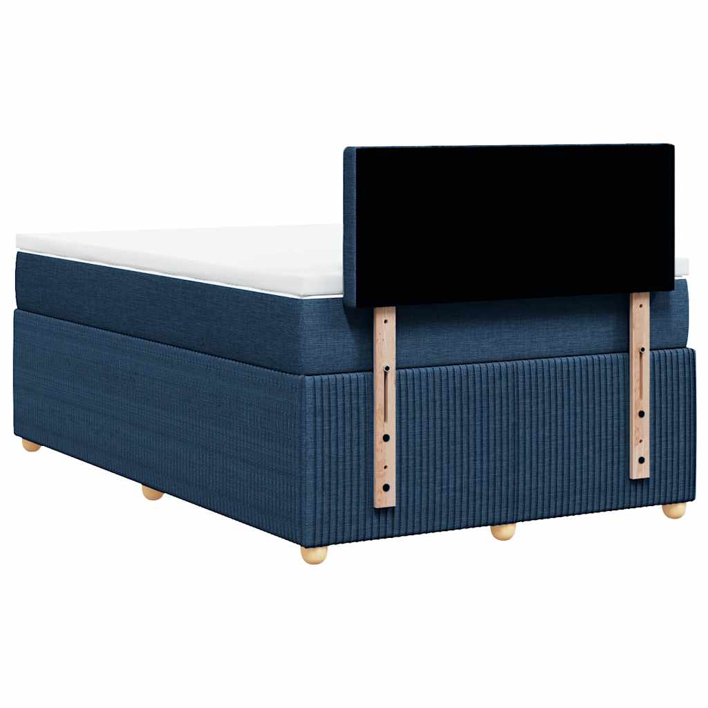 Giroletto a Molle con Materasso Blu 120x200 cm in Tessuto