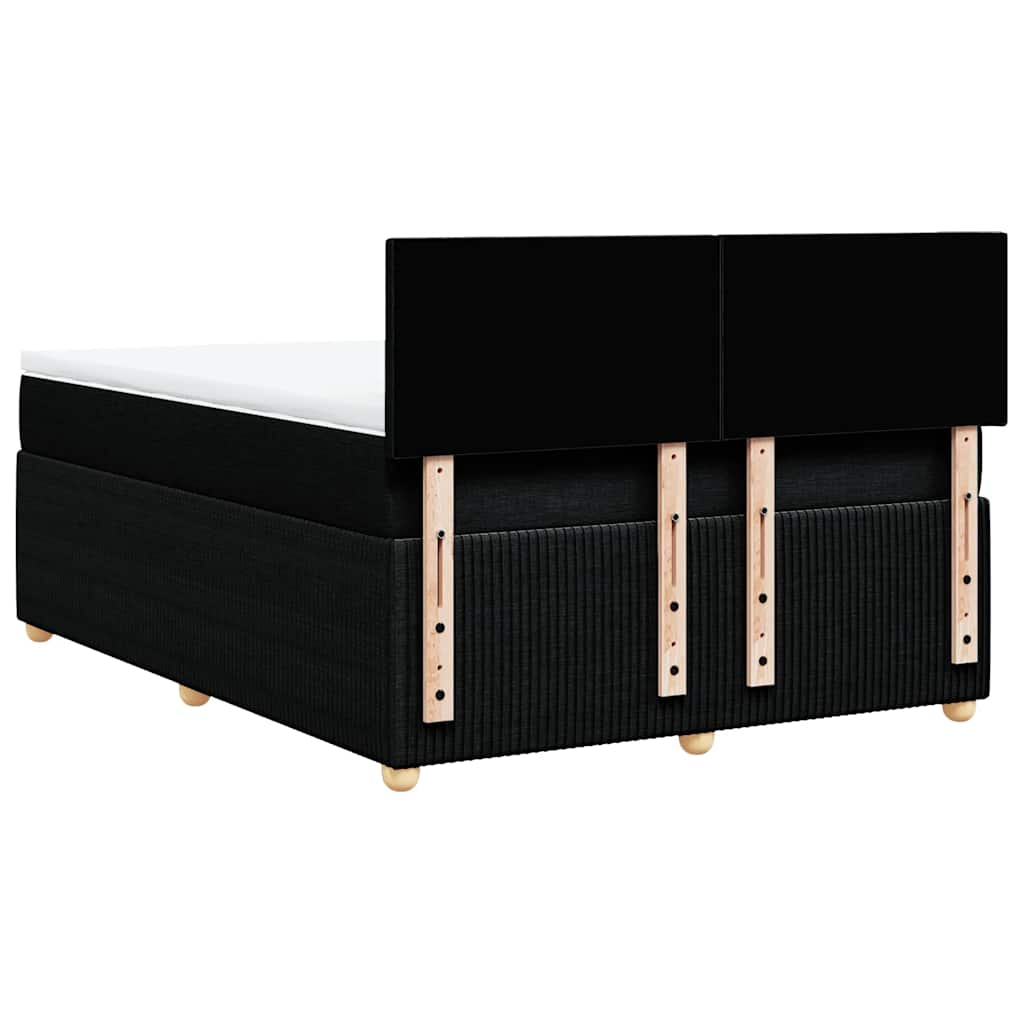 Giroletto a Molle con Materasso Nero 140x190 cm in Tessuto