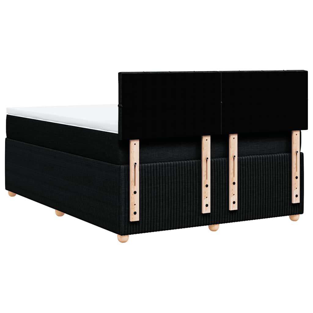 Giroletto a Molle con Materasso Nero 140x200 cm in Tessuto