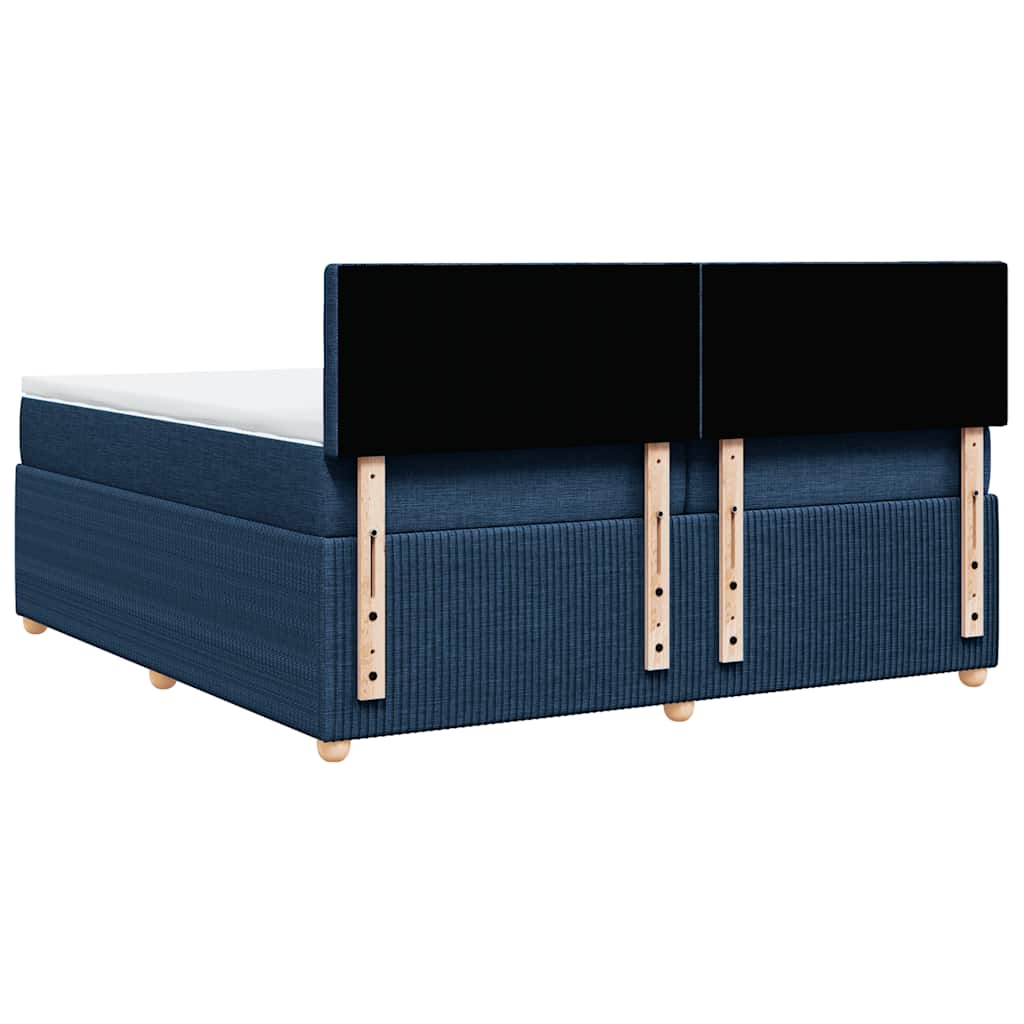Giroletto a Molle con Materasso Blu 200x200 cm in Tessuto