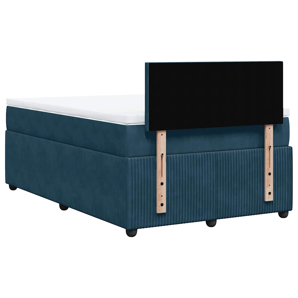 Giroletto a Molle con Materasso Blu 120x190 cm in Velluto