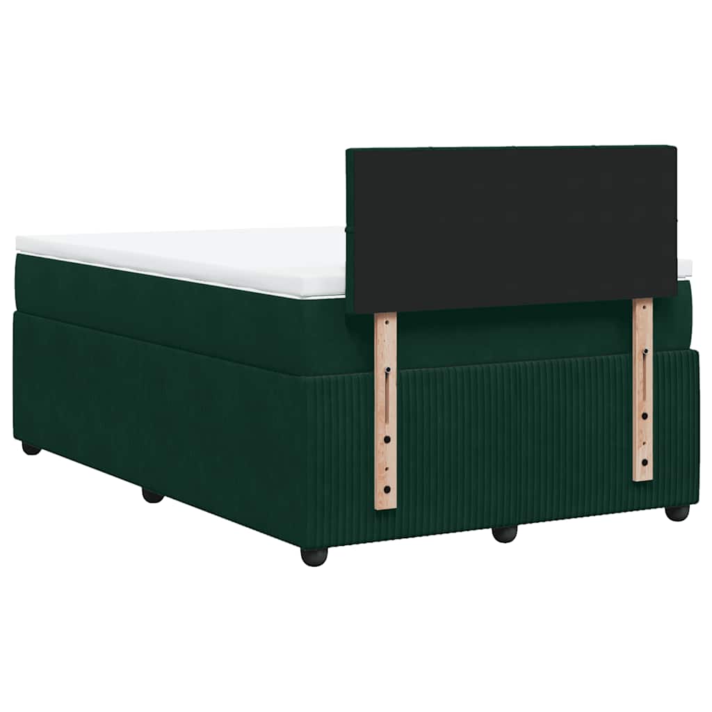 Giroletto a Molle con Materasso Verde Scuro 120x190 cm Velluto