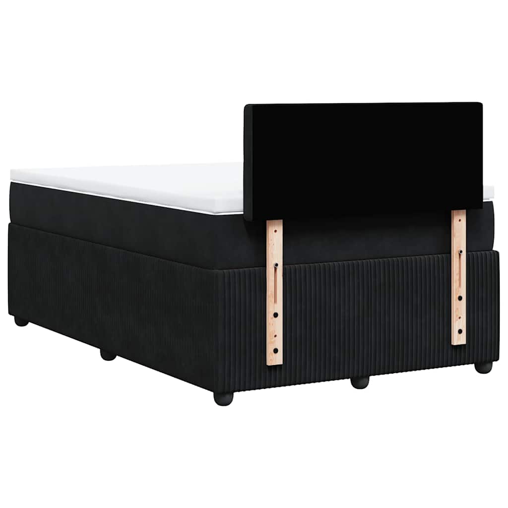 Giroletto a Molle con Materasso Nero 120x190 cm in Velluto