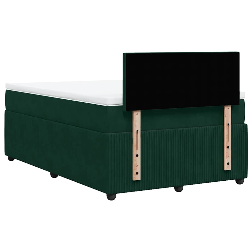 Giroletto a Molle con Materasso Verde Scuro 120x200 cm Velluto